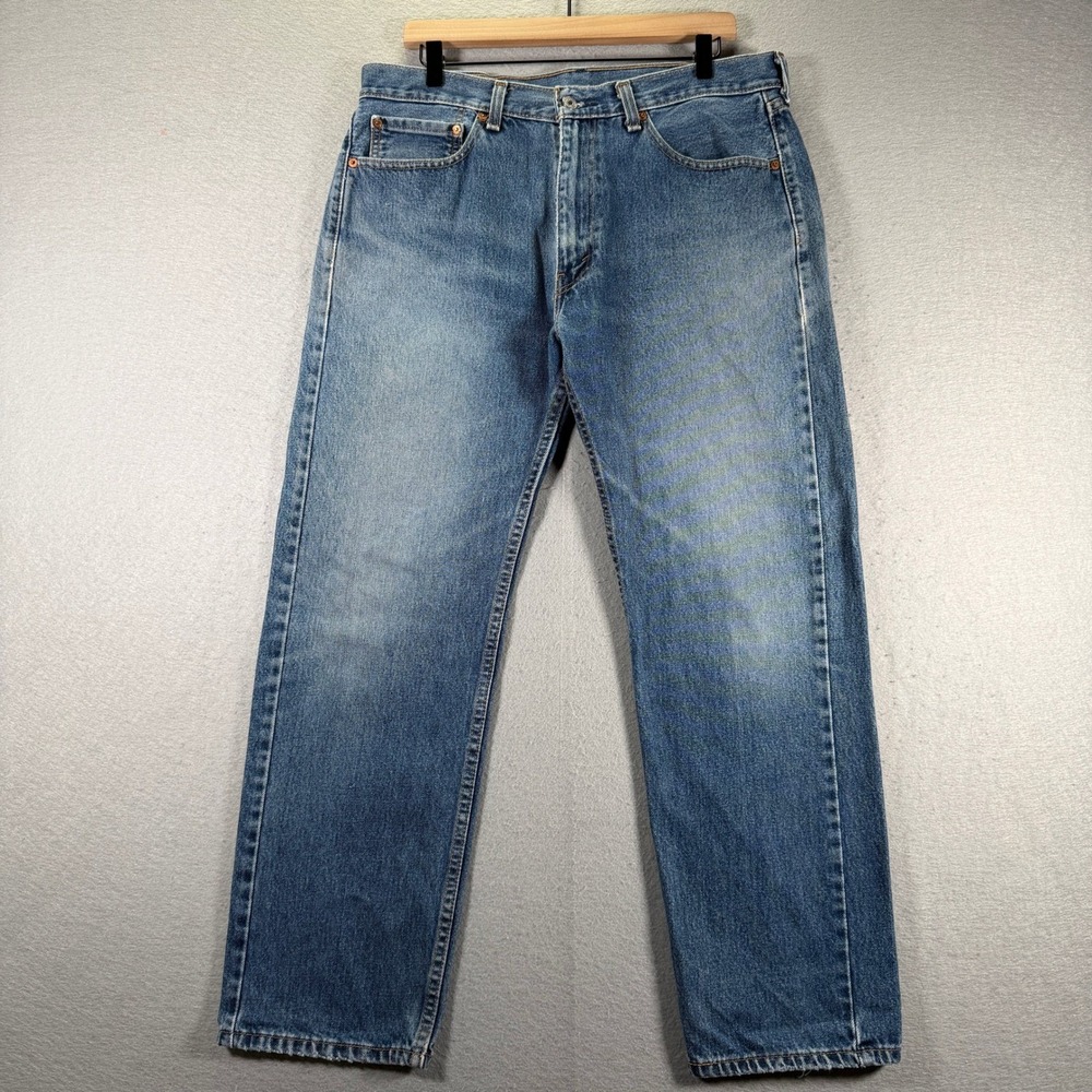 Levis 505 Regular Fit Jeans Mens 36x30 Blue Denim Made in Mexico Straight Leg